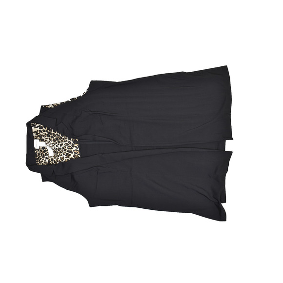 Chico's Women's Open Front Blazer Size 3 Black Cheetah Print Lining - Picture 1 of 8